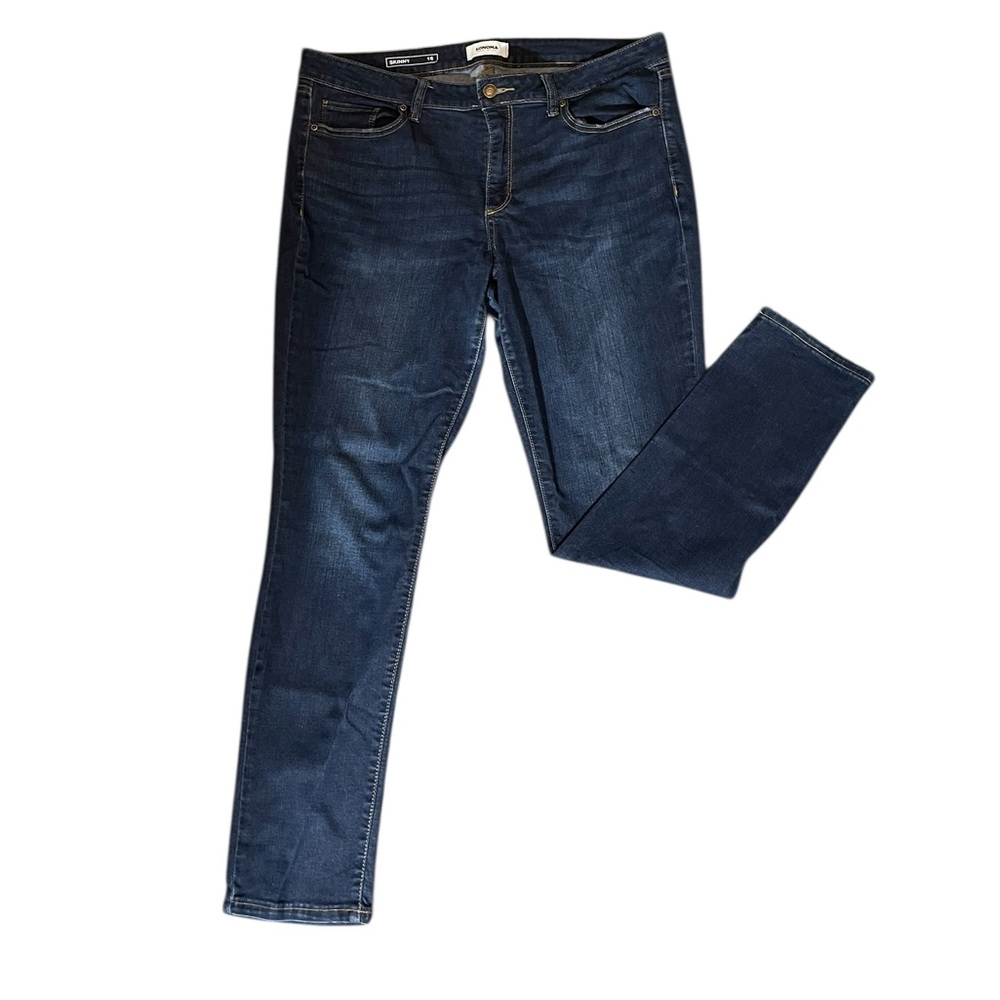 Y4- blue jean skinny pants Sonoma 16 Dark Wash